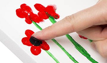 Finger Print Poppy Canvas