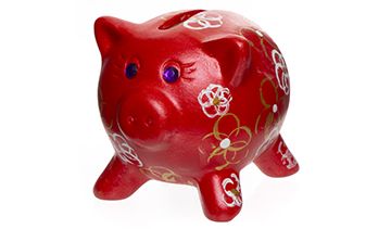 Gold & Red Piggy Banks