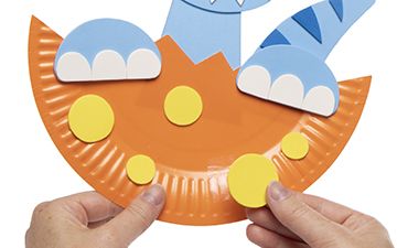 Paper Plate Hatching Dinosaur