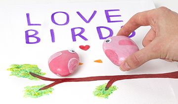 Love Birds Pebble Art