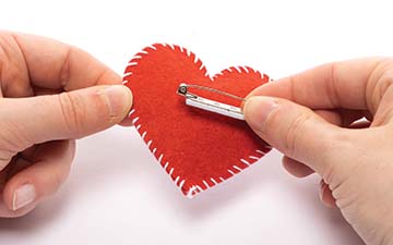 Felt Heart Brooch