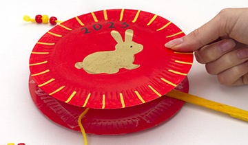 Year of the Rabbit Paper Plate Drum