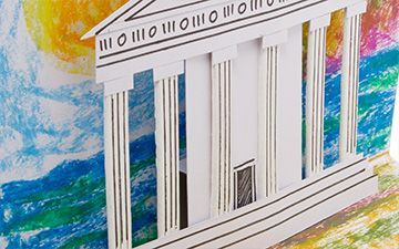 Pop-Up Greek Temple Card