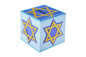 Star of David Wooden Tzedakah Box