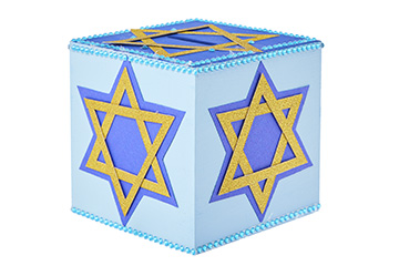 Star of David Wooden Tzedakah Box