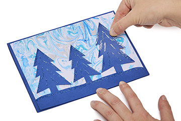 Winter Foam Marbling Card