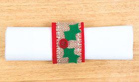 Holly Motif Napkin Ring