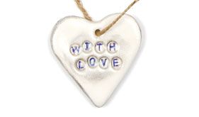 Love Heart Clay Jar Tags