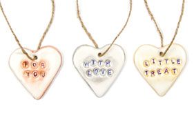 Love Heart Clay Jar Tags