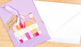 Woven Ribbon Birthday Card